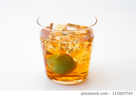 Amber-colored matured plum wine 115607783