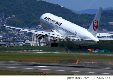 Osaka International Airport JAL Airplane Takeoff Sky Park Osaka International Airport JAL Airplane Takeoff Sky Park 115607834