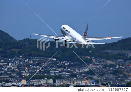 Osaka International Airport JAL Airplane Takeoff Sky Park Osaka International Airport JAL Airplane Takeoff Sky Park 115607837