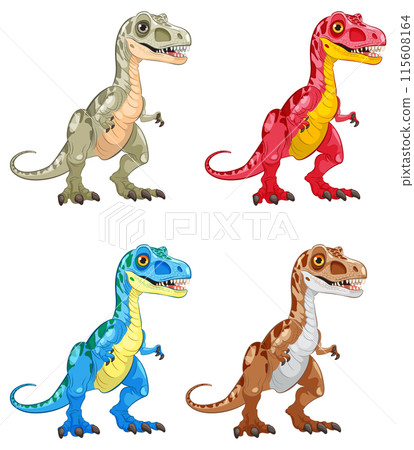Colorful Cartoon Dinosaurs Colorful Cartoon Dinosaurs 115608164