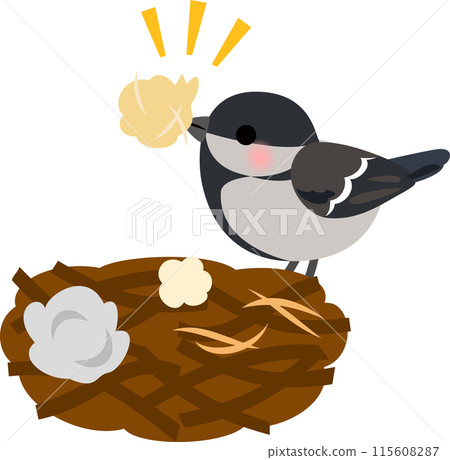 Great tits build nests out of animal fur 115608287