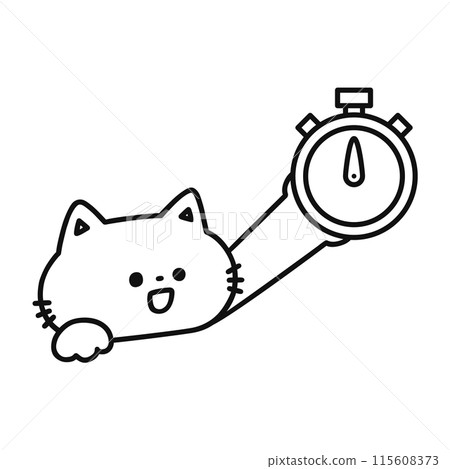 帶有定時器/畫線的可愛貓 115608373