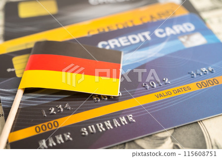 Credit card model with Germany flag, financial investment economy business banking. 115608751