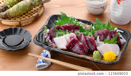小鬚鯨紅肉真皮生魚片(未冷凍)鄉土料理,和歌山縣太地町 小鬚鯨紅肉真皮生魚片(未冷凍)鄉土料理,和歌山縣太地町 115609033