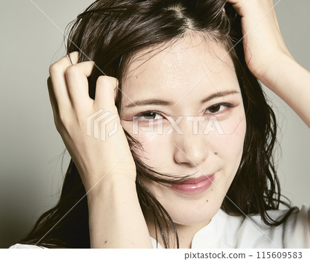 White background young lady White background young lady 115609583