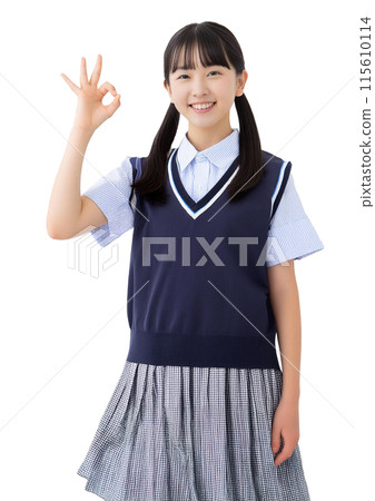School girl playing OK 115610114