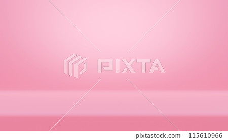 Empty pink pastel studio bg for product show. 3d render illustration of room podium background with floor and wall. Simple beauty scene with rose color gradient surface for goods presentation. Empty pink pastel studio bg for product show. 3d render illustration of room podium background with floor and wall. Simple beauty scene with rose color gradient surface for goods presentation. 115610966