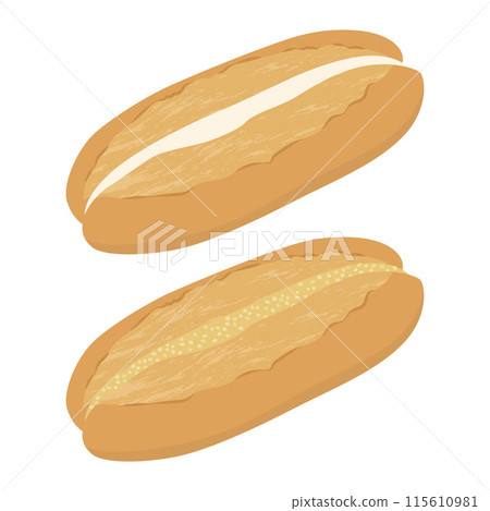 法國牛奶與法國花生插畫 115610981