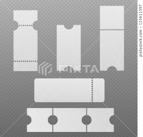 White textured coupon or ticket 3d mockup. 115611397