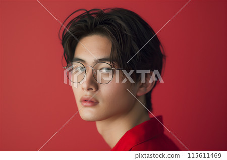 Handsome boy with short hair and 7:3 hairstyle 115611469