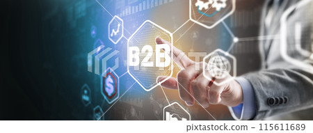 Business to business B2B. Business model on Virtual Screen 115611689