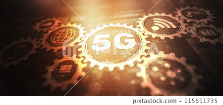 5G Mobile network wireless systems concept. Telecommunications Communication background 5G Mobile network wireless systems concept. Telecommunications Communication background 115611735
