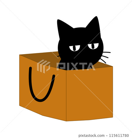 紙袋裡的貓的插圖 紙袋裡的貓的插圖 115611780