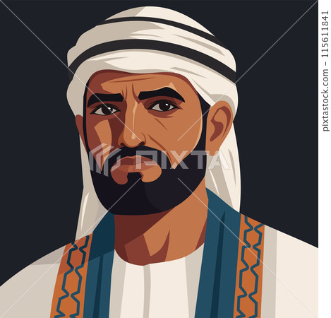 Middle East Arab man. Emirati national businessman. Middle East Arab man. Emirati national businessman. 115611841
