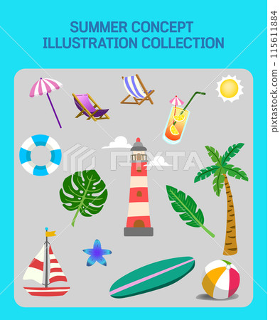 Illustration of various forms of summer concept 115611884