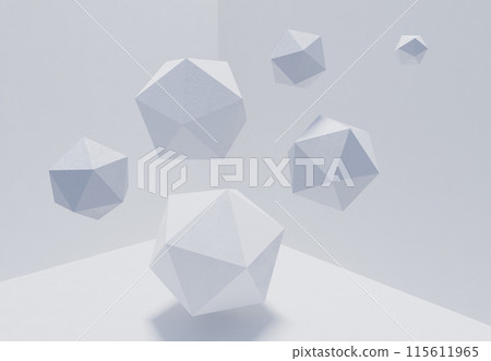 Platonics abstract geometric background white color. 3d background 115611965