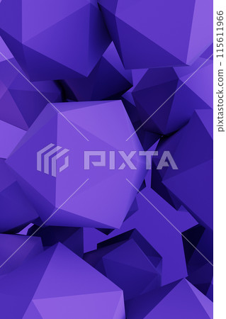 Platonics abstract geometric background violet color. 3d background 115611966