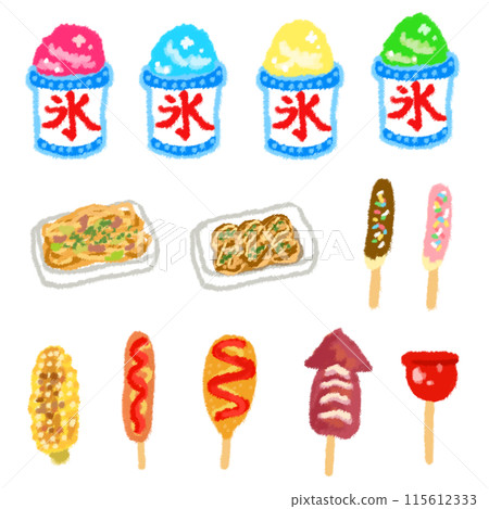 夏季節慶街頭美食材料套裝 115612333