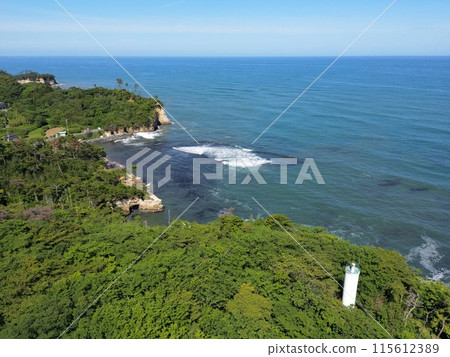 Hitachi Kawajiri Lighthouse, Ibaraki (drone aerial photography) Hitachi Kawajiri Lighthouse, Ibaraki (drone aerial photography) 115612389