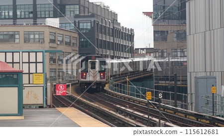 New York subway station. Metro train on metropolitan platform, United states public transportation. New York subway station. Metro train on metropolitan platform, United states public transportation. 115612681