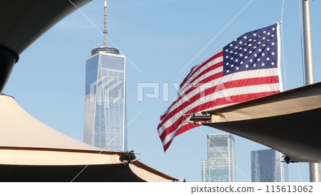 New York City waterfront skyline, Manhattan Downtown Financial district, World Trade Center cityscape New York City waterfront skyline, Manhattan Downtown Financial district, World Trade Center cityscape 115613062
