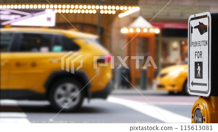 New York City Grand Central Terminal railway station, 42 street, Manhattan. People, Yellow taxi, USA 115613081