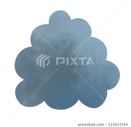雨雲和積雨雲的水彩風格插圖 115613344