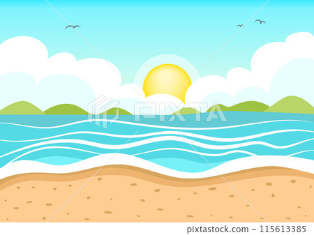 Sea Illustration - background art good for design graphics Sea Illustration - background art good for design graphics 115613385