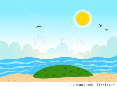 Sea Illustration - background art good for design graphics Sea Illustration - background art good for design graphics 115613387