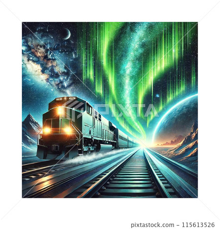 穿越光之面紗與極光的火車之旅 生成人工智慧 穿越光之面紗與極光的火車之旅 生成人工智慧 115613526