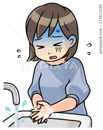 一個藍臉的女人徹底洗手 一個藍臉的女人徹底洗手 115613580