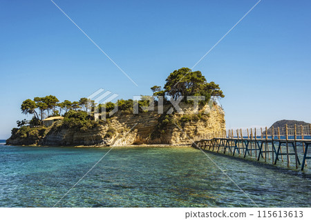 The island of Agios Sostis (Greece, the island of Zakynthos, Laganos) The island of Agios Sostis (Greece, the island of Zakynthos, Laganos) 115613613