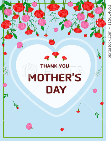 Carnation Flower Illus - Mother's Day Poster Design 115614053