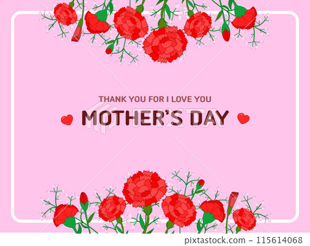 Carnation Flower Illus - Mother's Day Poster Design Carnation Flower Illus - Mother's Day Poster Design 115614068