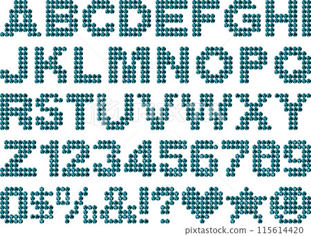 Rhinestones, letters, teal Rhinestones, letters, teal 115614420