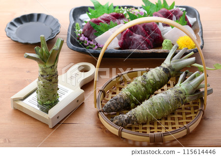 芥末（生芥末）和生魚片 115614446