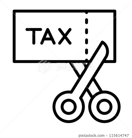An icon representing a tax cut. An icon representing a tax cut. 115614747