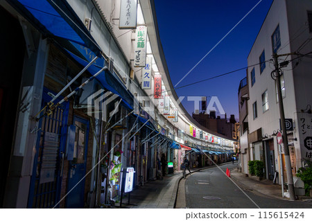 Miyakobashi Shopping Street at night, Noge, Yokohama 115615424