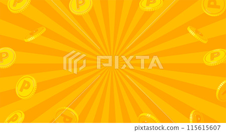 Banner background material vector illustration / Scattering point coins Banner background material vector illustration / Scattering point coins 115615607
