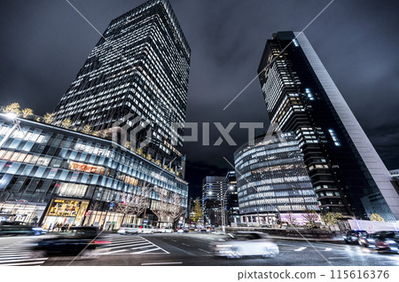 Night view of Nagoya Station intersection 115616376