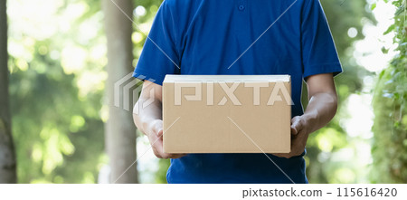 Delivery man male with baggage 115616420