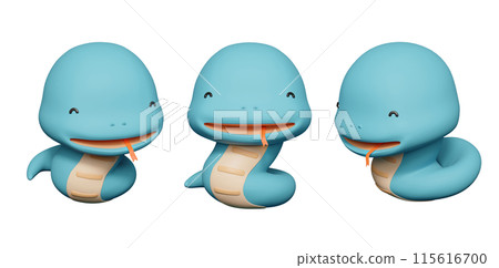 2025 year blue snake characters 3D graphics 2025 year blue snake characters 3D graphics 115616700