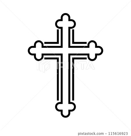 Elegant cross icon, Christian cross symbol 115616923