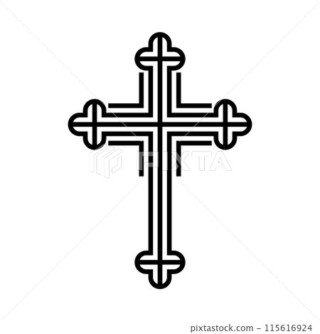 Elegant cross icon, Christian cross symbol 115616924