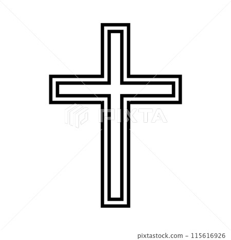 Christian cross icon, symbol shape design 115616926
