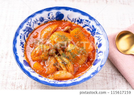 Chicken thigh stewed in tomato sauce Chicken thigh stewed in tomato sauce 115617159