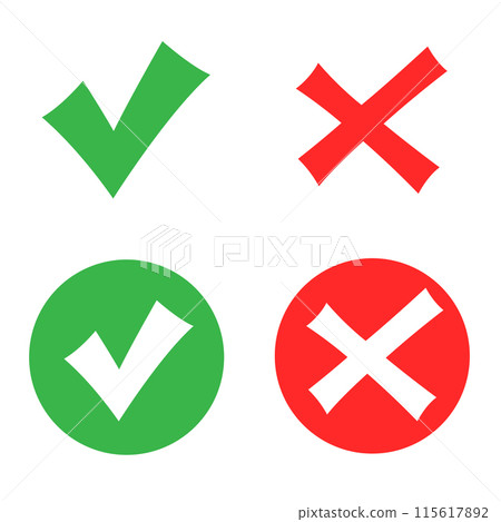 approve and not approve sign symbols approve and not approve sign symbols 115617892