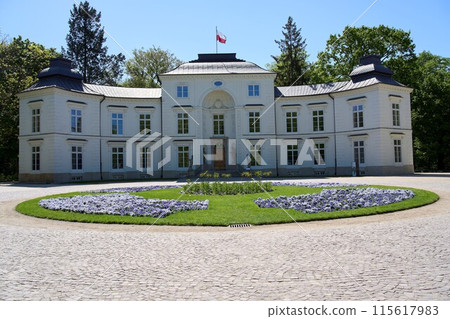 Two-storey palace in European Warsaw city in Poland Two-storey palace in European Warsaw city in Poland 115617983