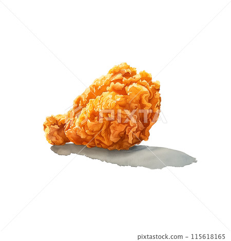 Fried chicken watercolor illustration on white background 115618165