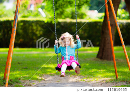 Kids explore nature. Children play in sunny park. Kids explore nature. Children play in sunny park. 115619665
